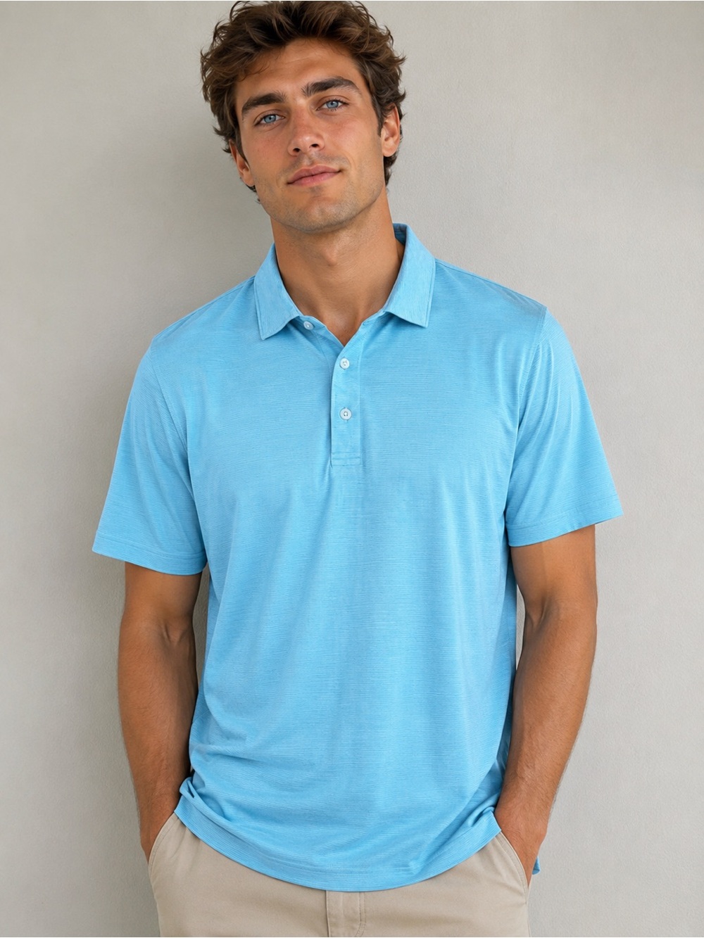 UNTUCKit Men’s Light Blue Polo Shirt Size XL 100% Cotton